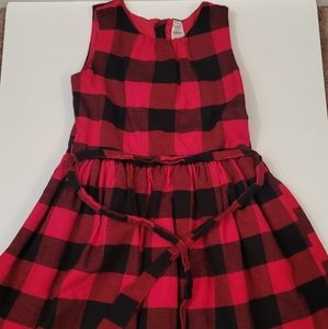 Girls red & plaid dress.